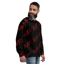 Load image into Gallery viewer, THAT MF Logo AOP Unisex Sweatshirt (Black w/Red Print)