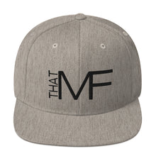 Load image into Gallery viewer, That MF Logo Snapback Hat (Black Embroidery)