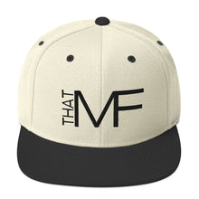 Load image into Gallery viewer, That MF Logo Snapback Hat (Black Embroidery)