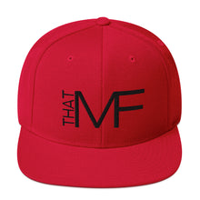 Load image into Gallery viewer, That MF Logo Snapback Hat (Black Embroidery)
