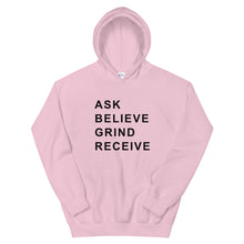 Load image into Gallery viewer, ASK BELIEVE Unisex Hoodie (Black Print)