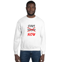 Load image into Gallery viewer, START NOW Unisex Sweatshirt (Black/Red Print)
