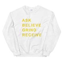 Load image into Gallery viewer, ASK BELIEVE Unisex Sweatshirt (Gold Print)