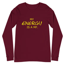 Load image into Gallery viewer, MY ENERGY/MF Unisex Long Sleeve Tee (Gold Print)