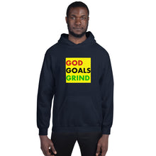 Load image into Gallery viewer, GOD GOALS GRIND Unisex Hoodie (Red, Black, Green Print)