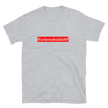 Load image into Gallery viewer, #unbreakableMF Unisex Tee (White Print/Red Box)