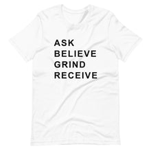 Load image into Gallery viewer, ASK BELIEVE Unisex Tee (Black Print)