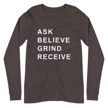 Load image into Gallery viewer, ASK BELIEVE Unisex Long Sleeve Tee (White Print)
