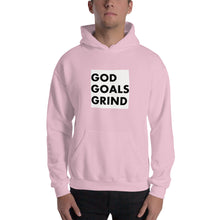 Load image into Gallery viewer, GOD GOALS GRIND Unisex Hoodie (Black Print/White Box)