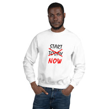 Load image into Gallery viewer, START NOW Unisex Sweatshirt (Black/Red Print)