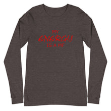 Load image into Gallery viewer, MY ENERGY/MF Unisex Long Sleeve Tee (Red Print)