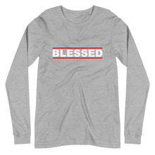 Load image into Gallery viewer, BLESSED Unisex Long Sleeve Tee (White Print)