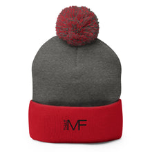 Load image into Gallery viewer, That MF Logo Pom-Pom Beanie (Black Stitch)