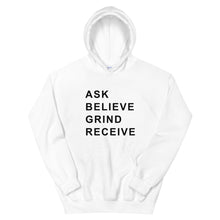 Load image into Gallery viewer, ASK BELIEVE Unisex Hoodie (Black Print)