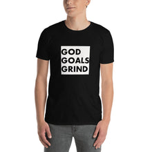 Load image into Gallery viewer, GOD GOALS GRIND Unisex Tee (Black Print/White Box)