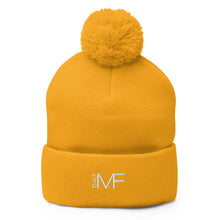 Load image into Gallery viewer, That MF Logo Pom-Pom Beanie (White Stitch)