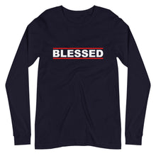 Load image into Gallery viewer, BLESSED Unisex Long Sleeve Tee (White Print)
