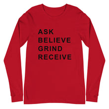 Load image into Gallery viewer, ASK BELIEVE Unisex Long Sleeve Tee (Black Print)