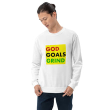Load image into Gallery viewer, GOD GOALS GRIND Unisex Sweatshirt (Red, Black, Green Print)