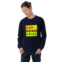 Load image into Gallery viewer, GOD GOALS GRIND Unisex Sweatshirt (Red, Black, Green Print)