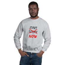 Load image into Gallery viewer, START NOW Unisex Sweatshirt (Black/Red Print)