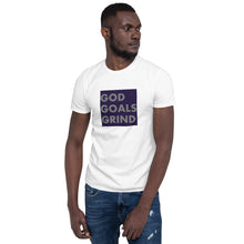 Load image into Gallery viewer, GOD GOALS GRIND Unisex Tee (Gray Print/Navy Box)