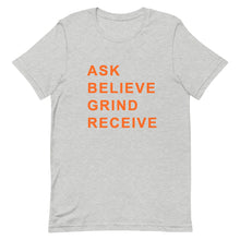 Load image into Gallery viewer, ASK BELIEVE Unisex Tee (Orange Print)