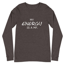 Load image into Gallery viewer, MY ENERGY/MF Unisex Long Sleeve Tee (White Print)