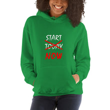 Load image into Gallery viewer, START NOW Unisex Hoodie (White/Red Print)