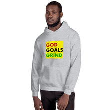 Load image into Gallery viewer, GOD GOALS GRIND Unisex Hoodie (Red, Black, Green Print)