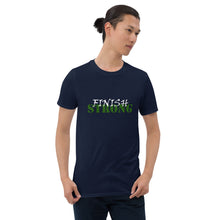 Load image into Gallery viewer, Finish STRONG Unisex Tee (White/Green Print)