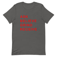 Load image into Gallery viewer, ASK BELIEVE Unisex Tee (Red Print)