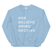 Load image into Gallery viewer, ASK BELIEVE Unisex Sweatshirt (White print)