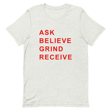 Load image into Gallery viewer, ASK BELIEVE Unisex Tee (Red Print)
