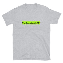 Load image into Gallery viewer, #unbreakableMF Unisex Tee (Black Print/Lime Box)