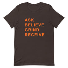 Load image into Gallery viewer, ASK BELIEVE Unisex Tee (Orange Print)