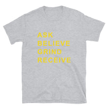 Load image into Gallery viewer, ASK BELIEVE Unisex Tee (Gold Print)