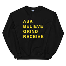 Load image into Gallery viewer, ASK BELIEVE Unisex Sweatshirt (Gold Print)