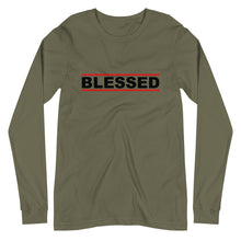 Load image into Gallery viewer, BLESSED Unisex Long Sleeve Tee (Black Print)