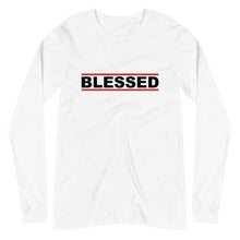 Load image into Gallery viewer, BLESSED Unisex Long Sleeve Tee (Black Print)