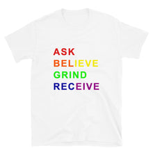 Load image into Gallery viewer, ASK BELIEVE Unisex Tee (Rainbow Print)