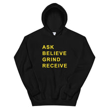 Load image into Gallery viewer, ASK BELIEVE Unisex Hoodie (Gold Print)