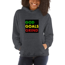 Load image into Gallery viewer, GOD GOALS GRIND Unisex Hoodie (Green, Yellow, Red Print)
