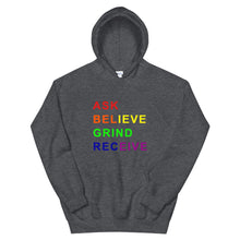 Load image into Gallery viewer, ASK BELIEVE Unisex Hoodie (Rainbow Print)