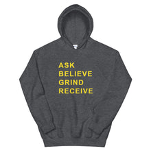 Load image into Gallery viewer, ASK BELIEVE Unisex Hoodie (Gold Print)