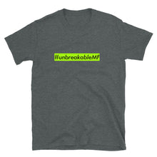 Load image into Gallery viewer, #unbreakableMF Unisex Tee (Black Print/Lime Box)