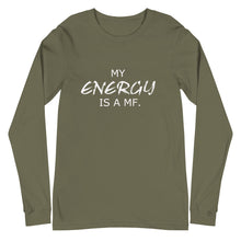 Load image into Gallery viewer, MY ENERGY/MF Unisex Long Sleeve Tee (White Print)
