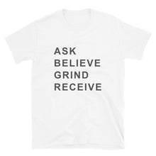Load image into Gallery viewer, ASK BELIEVE Unisex Tee (Gray Print)