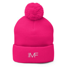 Load image into Gallery viewer, That MF Logo Pom-Pom Beanie (White Stitch)