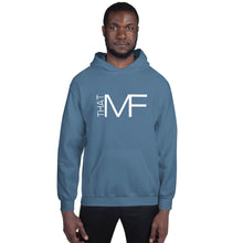 Load image into Gallery viewer, That MF Logo Unisex Hoodie (White Print)
